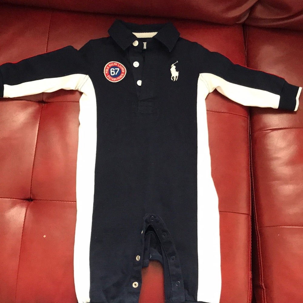 Red white and blue Ralph Lauren onesie.